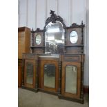 A Victorian inlaid walnut mirror-back chiffonier