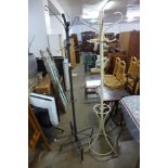 Two metal coat stands