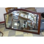 A mahogany overmantel mirror