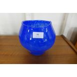An Italian blue glass vase