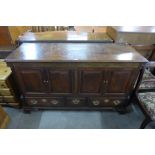 A George III oak mule chest (converted to a cupboard)