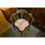 A Victorian beech bedroom chair