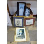 Assorted prints and paintings, including Cries of London prints and frames, etc.