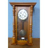 A walnut Vienna wall clock