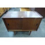 A teak record cabinet