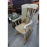 A beech farmhouse rocking chair