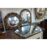 Two gilt framed mirrors and another mirror