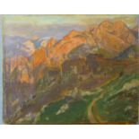 Elizabeth Baldwin Warn (1866-1943), Italian mountain village, oil on canvas, dated 1923, 61 x