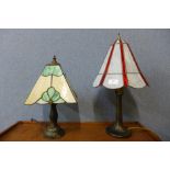 Two Tiffany style table lamps