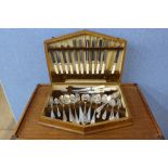 An Alex Clark & Co. part canteen of silver plated cutlery