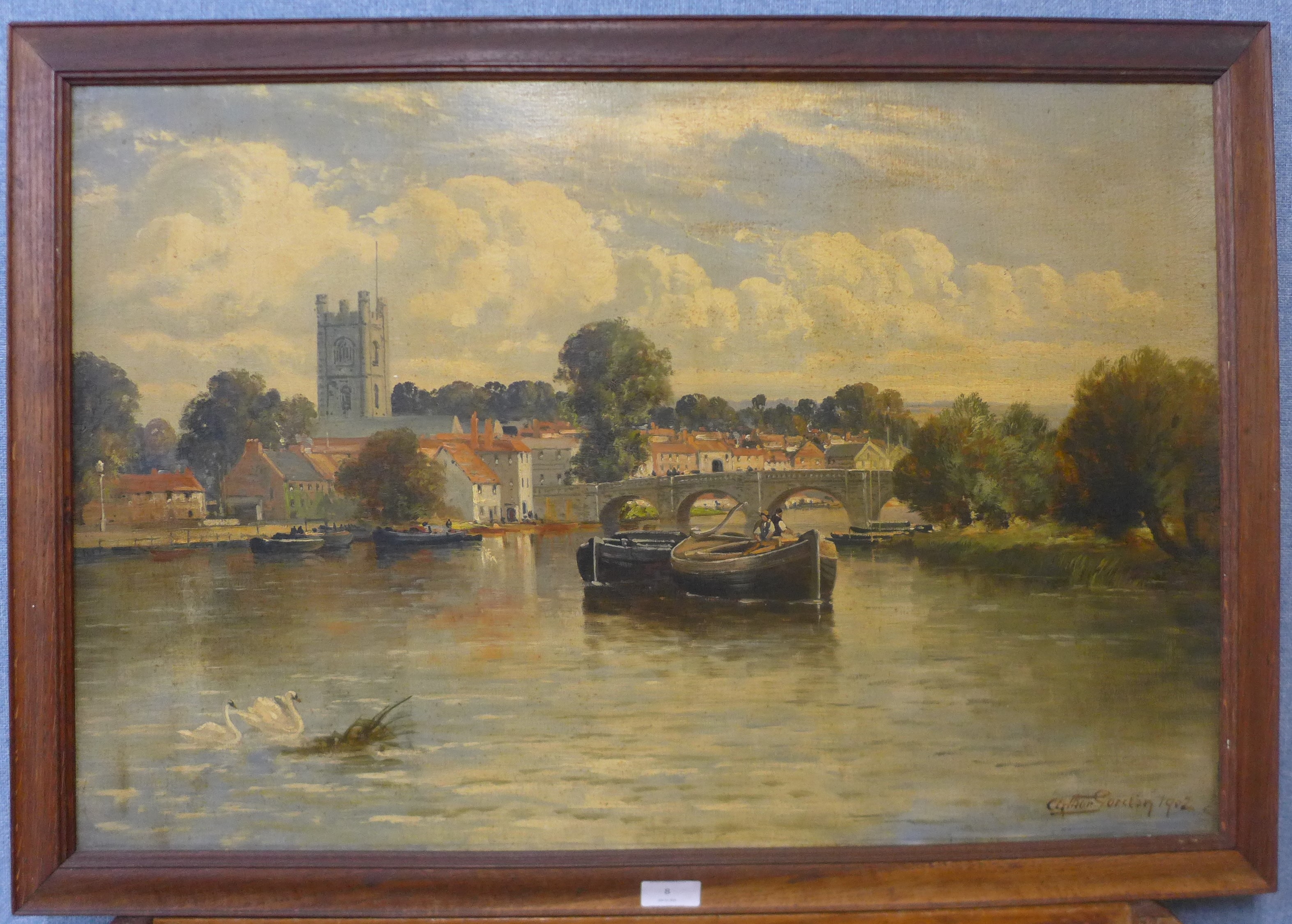 Arthur Gordon Meadows (1869-1937), Henley on Thames, oil on canvas, signed Arthur Gordon and dated - Image 2 of 3