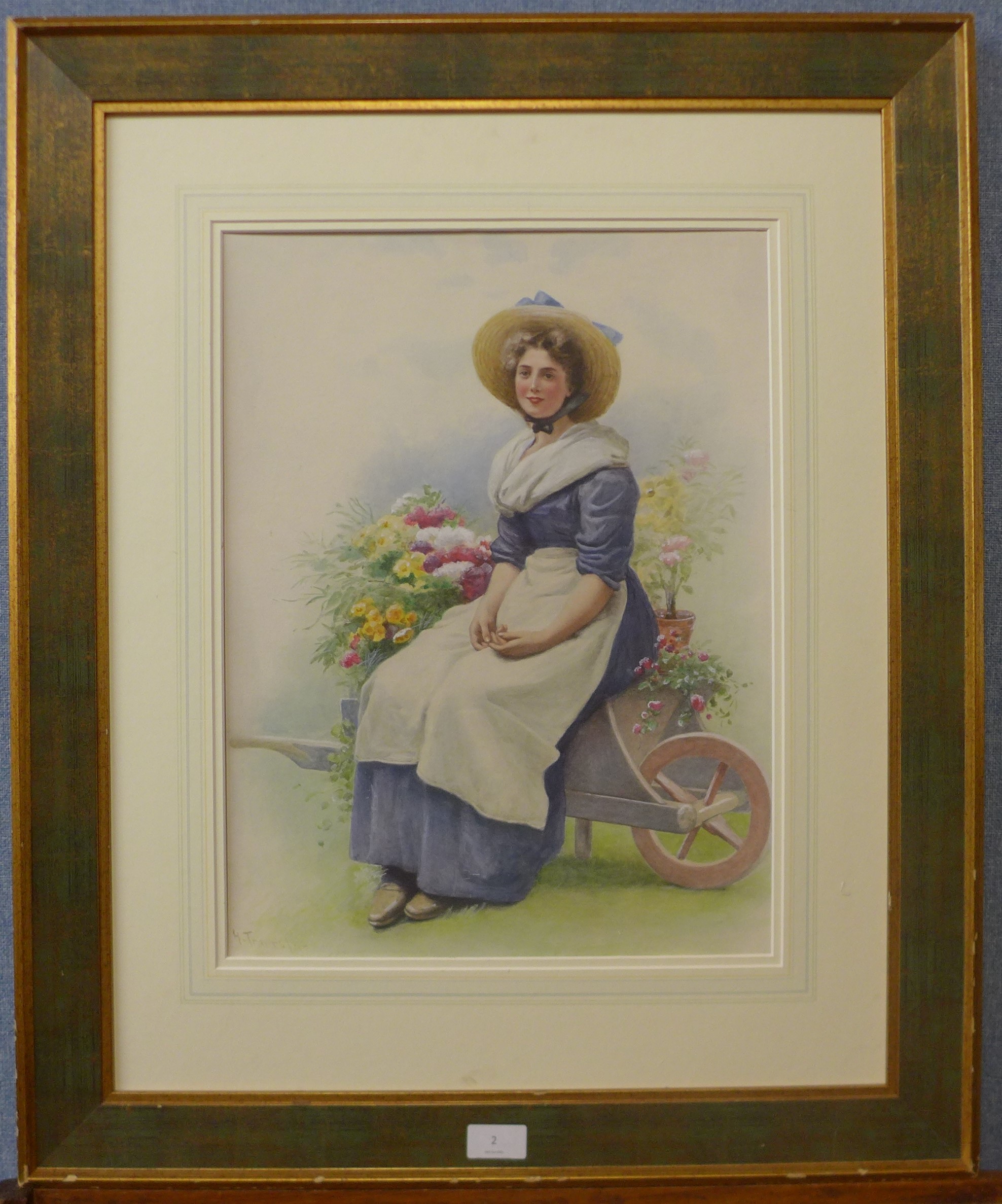 H. Travers, portrait of a flower seller girl, watercolour, dated 1897, 48 x 36cms, framed - Image 2 of 4