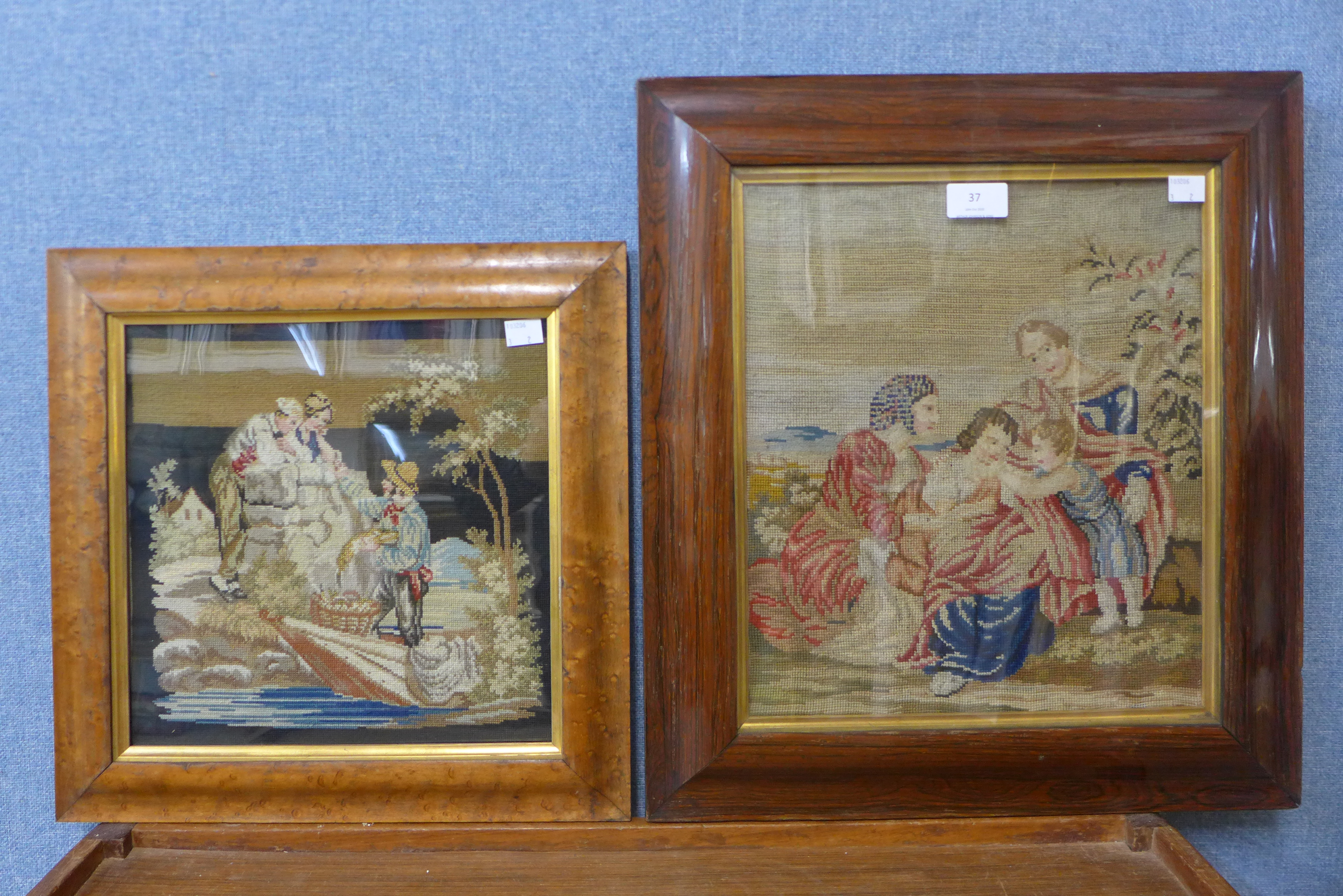 Two 19th Century woolwork tapestries