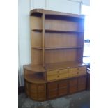A Nathan teak bookcase and matching corner cabinet