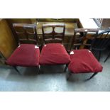 A set of three George IV mahogany dining chairs