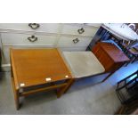 A Chippy mahogany telephone table and a teak occasional table