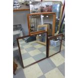 Four assorted mirrors