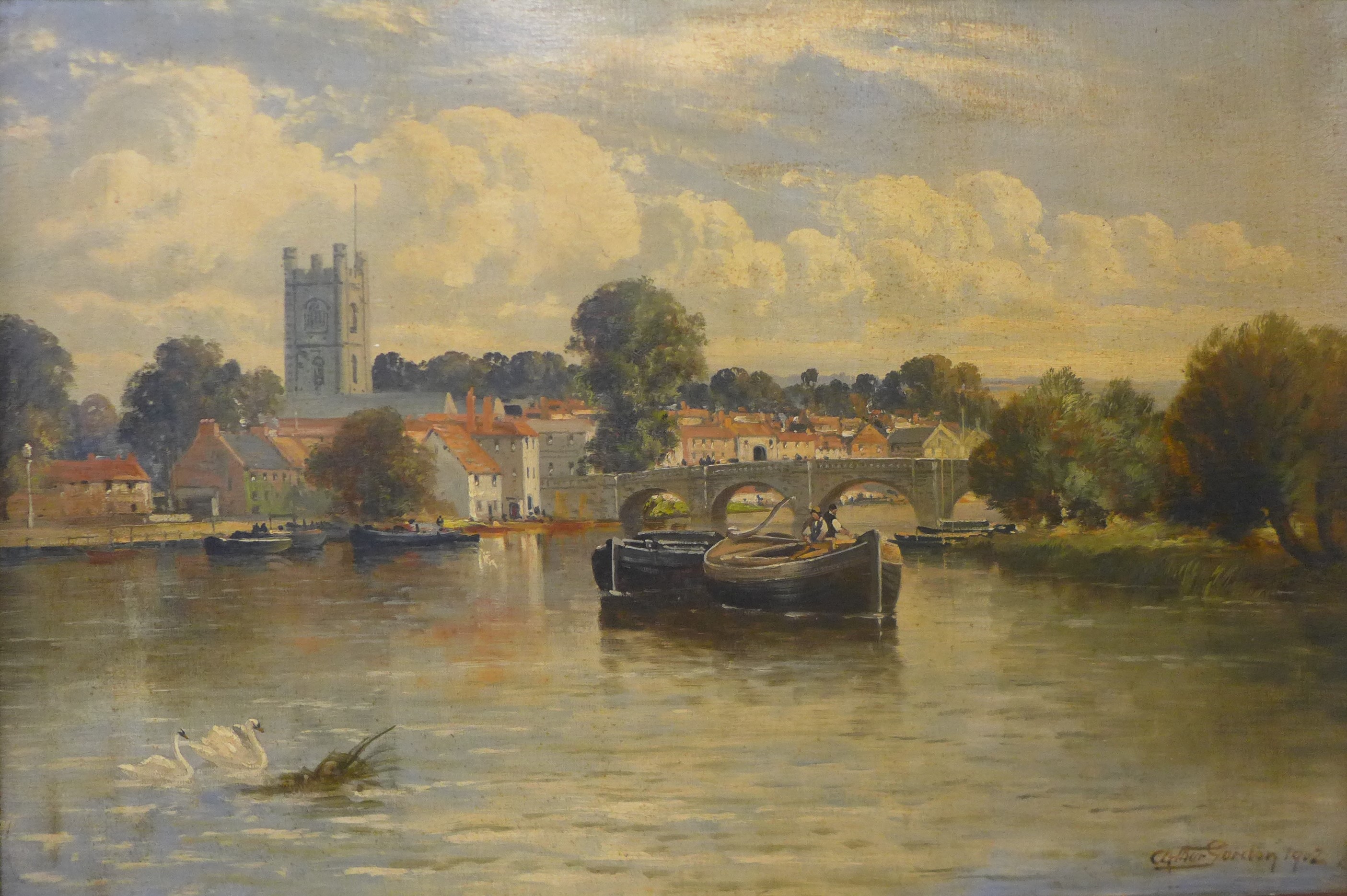 Arthur Gordon Meadows (1869-1937), Henley on Thames, oil on canvas, signed Arthur Gordon and dated