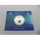 A Royal Mint 2002 one ounce fine silver Britannia £2 coin