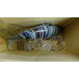A collection of glassware including coloured fish and turtle, etc.**PLEASE NOTE THIS LOT IS NOT