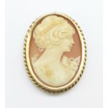 A 9ct gold mounted cameo brooch, 11.8g