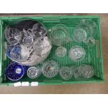 Two crystal jugs and a punch bowl with 11 cups**PLEASE NOTE THIS LOT IS NOT ELIGIBLE FOR POSTING AND