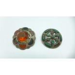 Two Scottish brooches, test as silver, a/f