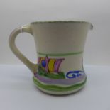Honiton Pottery; a 1930's Viking pattern jug, 12.5cm
