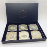 A set of six British Banknote Commemorative Coins