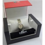 A lady's Tissot wristwatch with mother of pearl dial, boxed