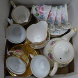 A collection of china, Crown Staffordshire, etc.