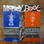 An autographed football LP record, Liverpool and Everton, Merseyboot, signed by Bill Shankly and