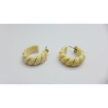 A pair of 9ct gold mounted earrings