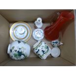 A collection of china including Mason's vase, pot, jug and bowl, an Aynsley pot, another Mason's
