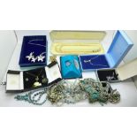 Vintage necklaces and boxed costume jewellery