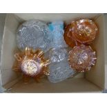 A box of carnival glass and other mixed glass**PLEASE NOTE THIS LOT IS NOT ELIGIBLE FOR POSTING