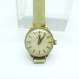 A lady's 9ct gold cased Omega wristwatch