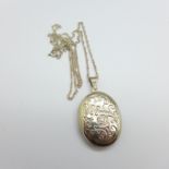 A silver locket and chain