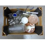 A soda siphon, cutlery, glass bowls, etc.**PLEASE NOTE THIS LOT IS NOT ELIGIBLE FOR POSTING AND