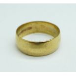 A 9ct gold wedding band, 2.6g, I