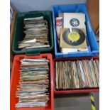 Four boxes of 45rpm 7" singles, 1960's and later