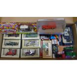 Twenty-one die-cast model vehicles, some boxed, mainly advertising