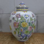 A Portuguese jar with lid, 35.5cm