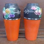A pair of Shelley vases, 12.5cm, back stamp 784 8545/G