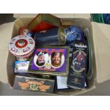 A box of tins, etc.**PLEASE NOTE THIS LOT IS NOT ELIGIBLE FOR POSTING AND PACKING**