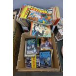 Twenty-six Doctor Who paperback books and one hardback book, Fun-In comics, Marvel comics,