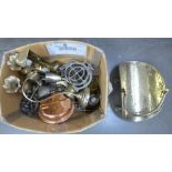 A box of brass and other metalware**PLEASE NOTE THIS LOT IS NOT ELIGIBLE FOR POSTING AND PACKING**
