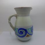 Honiton Pottery; a 1930's Jacobean Collard design jug, 19cm