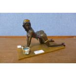 An erotic female cold painted bronze figure