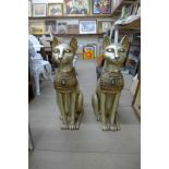 A pair of large Egyptian style cats